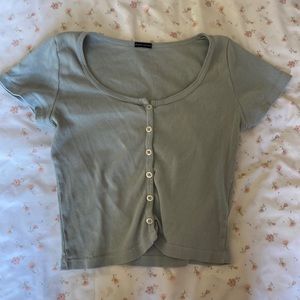 🎀 Brandy Melville Blue Button up Tee